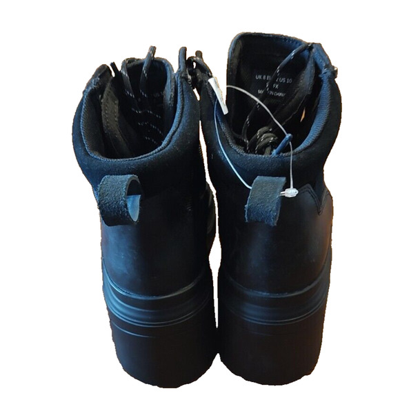 HUNTER Discoverer Mid Lace-Up Heel Boots BLACK Size 10 NEW NWOB - Picture 5 of 7